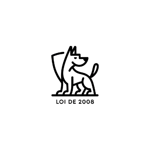 logo minimaliste pension-phoenix avec chien assis, Toulouse, Montauban, Albi, Castres, Saint Sulpice,